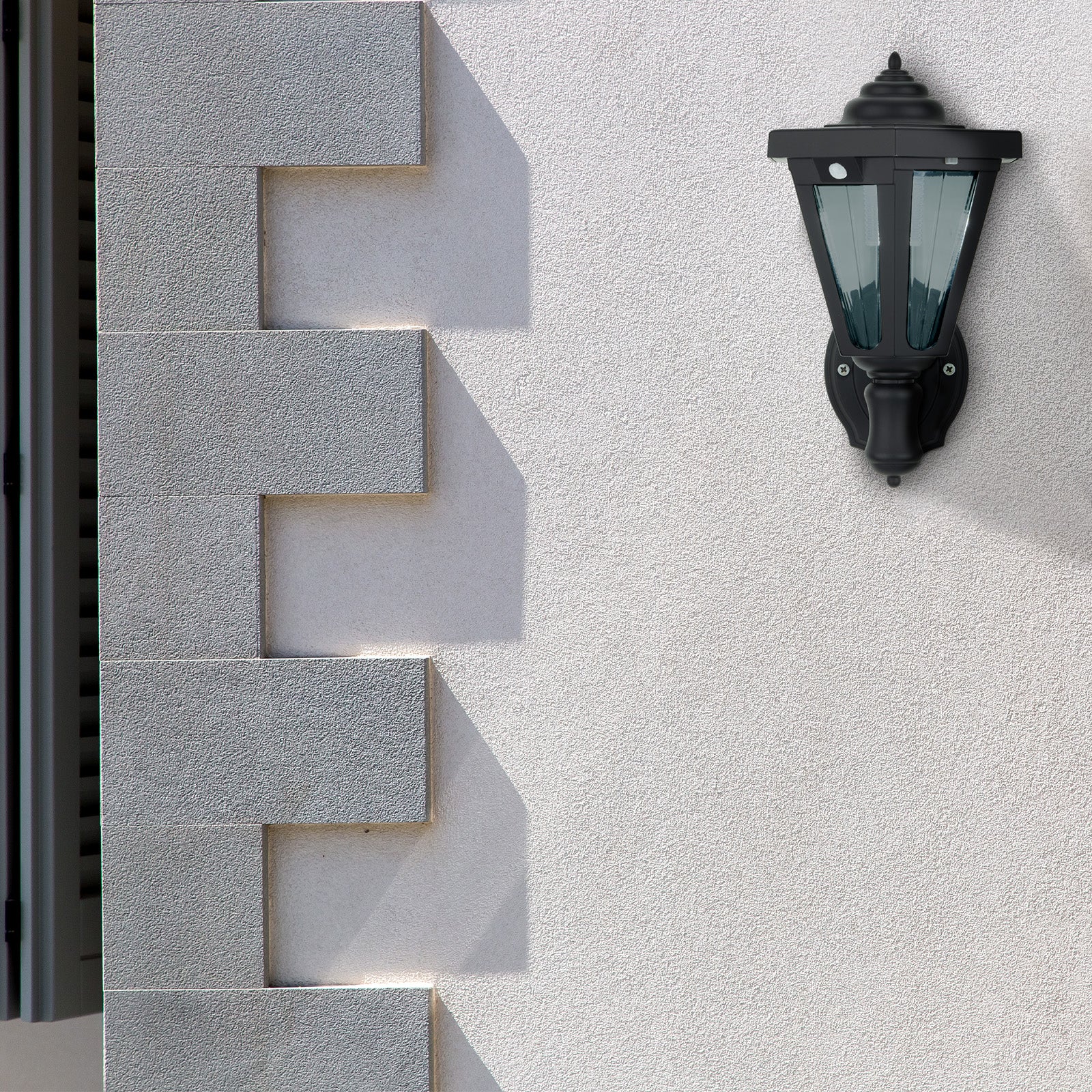 Arlec 24cm 50lm Solar LED Wall Light With Sensor - solar powered light, motion sensor light, exterior wall light, energy efficient LED