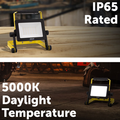 25W LED portable work light with foldable stand, swivel head, 2400 lumens