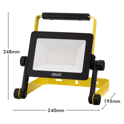 25W LED portable work light with foldable stand, swivel head, 2400 lumens