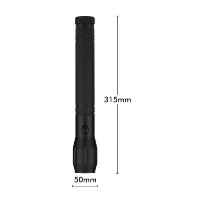 Arlec 280lm zoomable aluminium torch – T6 LED with 3D battery, durable and bright
