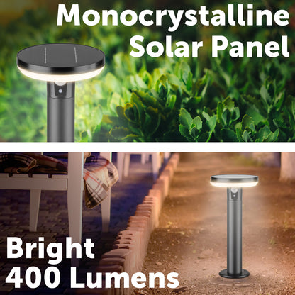 Arlec 28cm solar LED post light – 400 lumen motion sensor outdoor lighting with 3 modes and IP44 rating