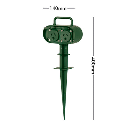 Arlec 2 IP44 Outlet Outdoor Power Garden Stake - garden stake extension, waterproof outdoor powerboard, 2 outlet socket board