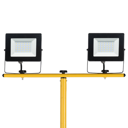 Dual 20W LED work light with tripod, 3200 lumens, IP65 weatherproof