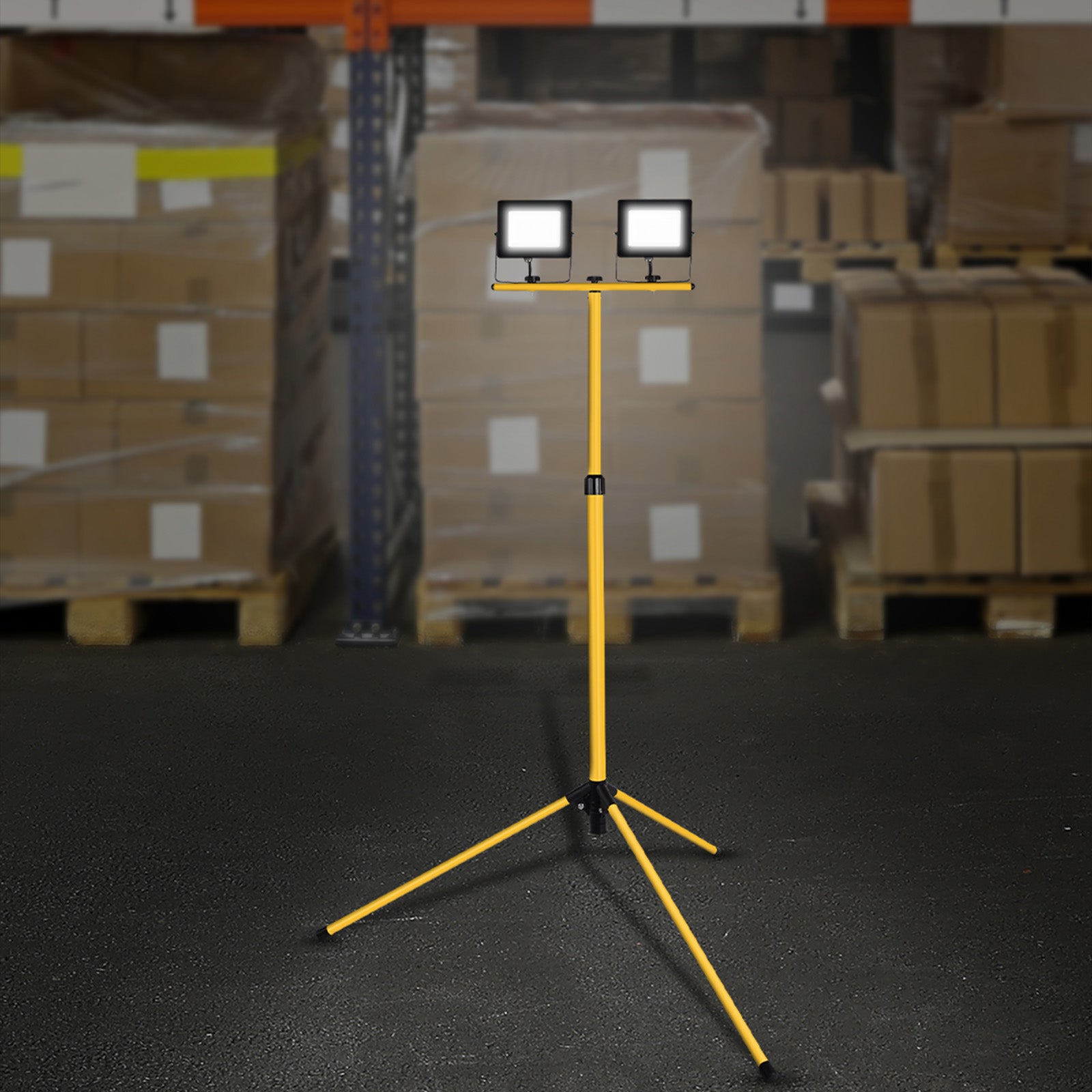 Dual 20W LED work light with tripod, 3200 lumens, IP65 weatherproof