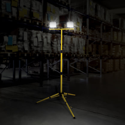 Arlec 2x20W LED tripod work light – 4000lm warm white for indoor/outdoor use