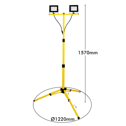Arlec 2x20W LED tripod work light – 4000lm warm white for indoor/outdoor use