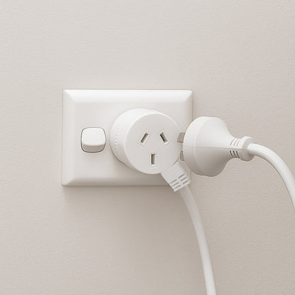 Arlec 2m White Piggy Back Extension Lead - piggyback extension lead, white extension cord, compact powerboard