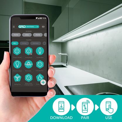 USB-powered RGB LED strip light with app control, custom themes, and easy DIY installation