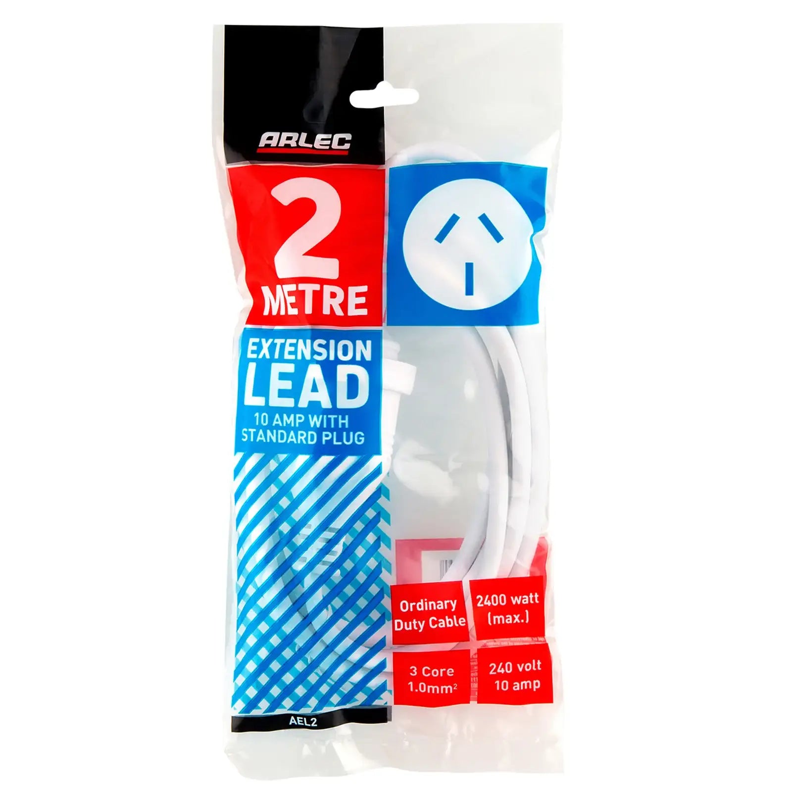 Arlec White 2m Domestic Extension Lead