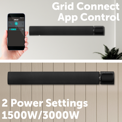 arlec 3000w smart radiant strip heater – outdoor heating solution; grid connect wall-mounted heater; high-performance radiant heater