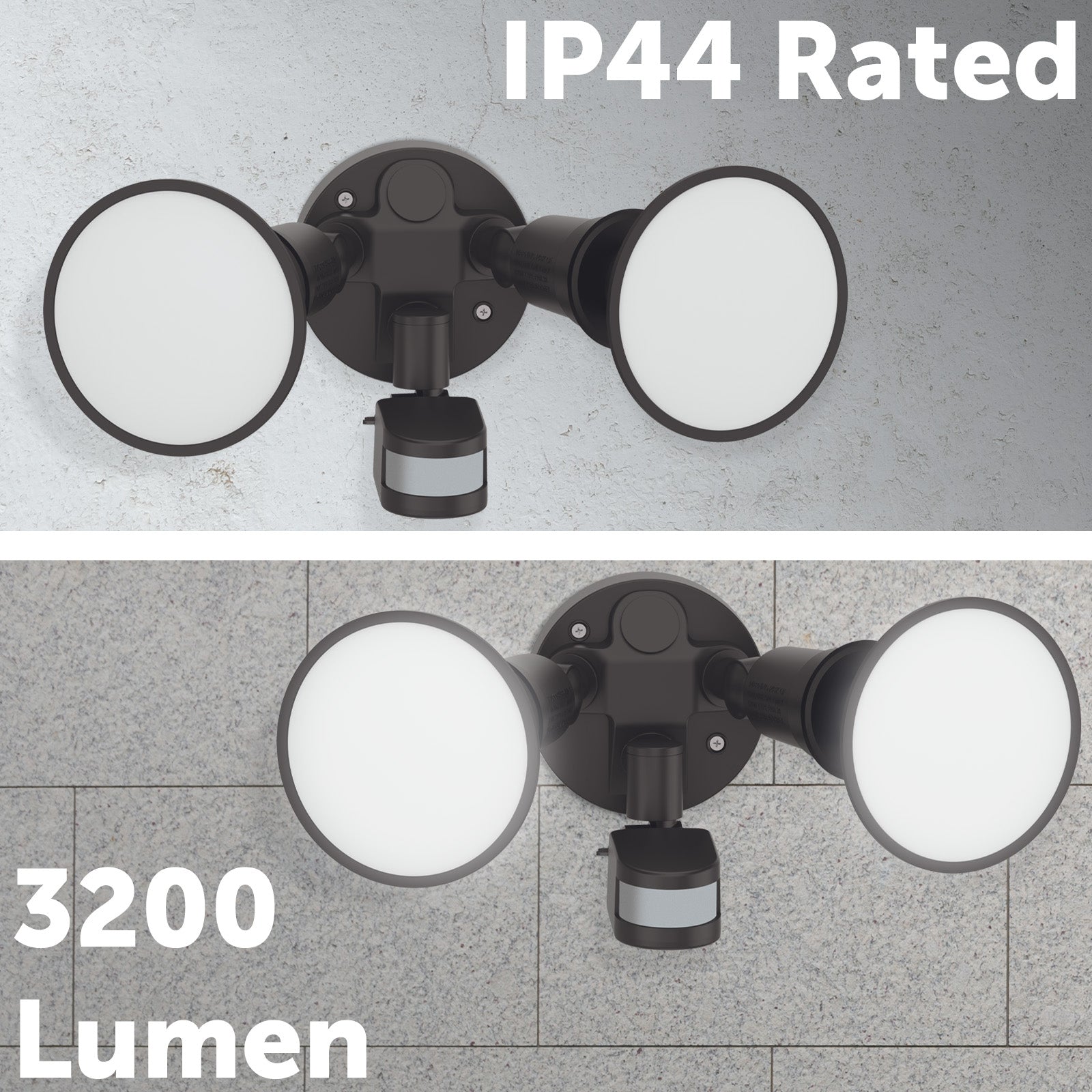 Arlec 30W twin LED PAR38 floodlight – DIY motion sensor light with plug, 3200 lumens and adjustable settings