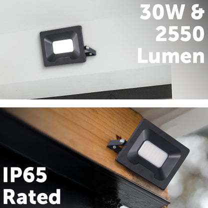 Arlec 30W LED DIY security floodlight – bright outdoor lighting with IP65 aluminium build and 100° beam angle