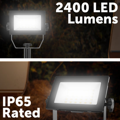 30W LED worklight with adjustable tripod stand, portable design, IP65 rated