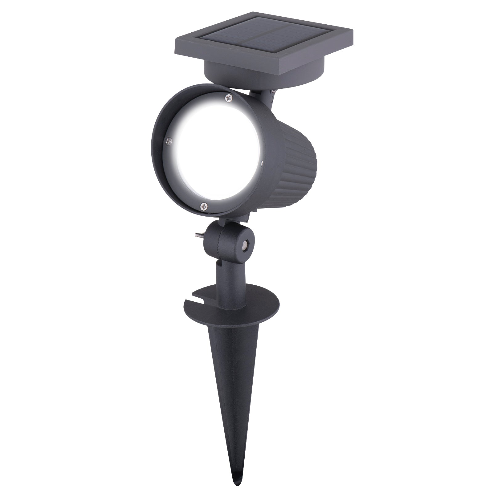 Arlec 30 lumen garden spotlight – solar-powered adjustable head light with IP44 rating and dusk sensor