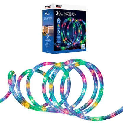Arlec 30m multi-colour festive LED rope light with remote control for holiday lighting