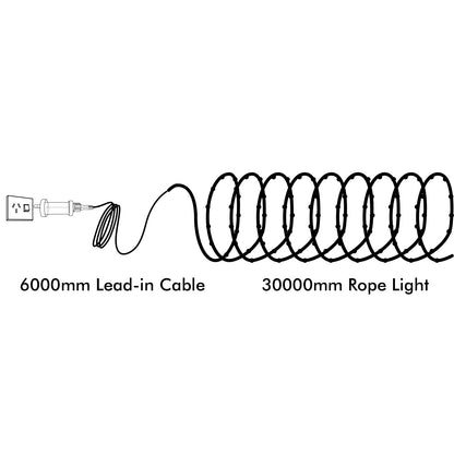 Arlec 30m multi-colour festive LED rope light with remote control for holiday lighting