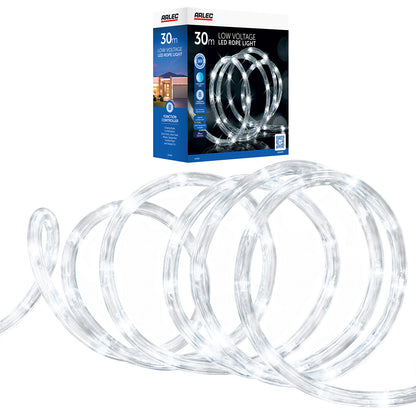 Arlec 30m white festive LED rope light with 8-function remote for indoor/outdoor décor