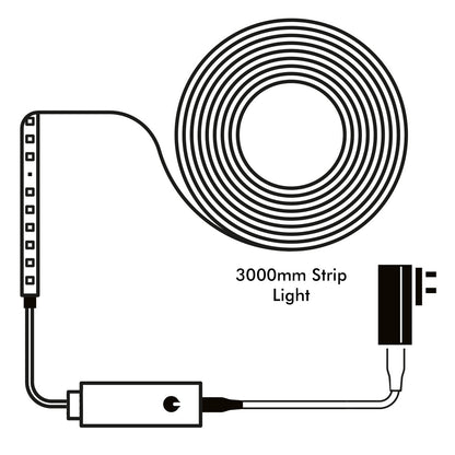 Arlec CCT LED strip light with IP44 rating, flexible tri-colour lighting, adhesive cabinet light