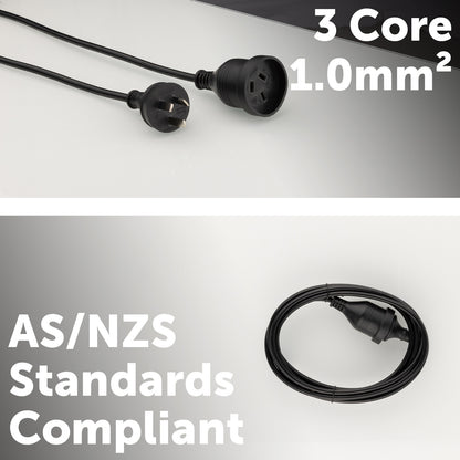 Twin pack black 3m extension leads – Arlec home power solution
