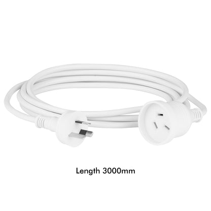 Arlec 3m white extension lead twin pack – domestic use cable
