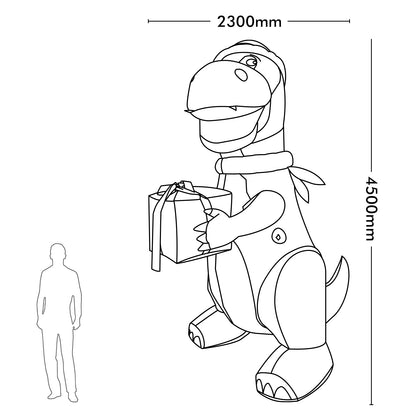 Arlec 4.5m inflatable dinosaur with LED lights – low voltage outdoor Christmas decoration with self-inflating feature