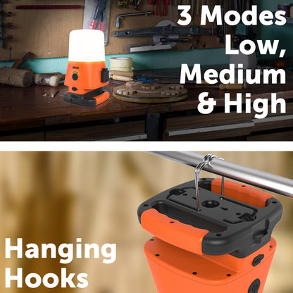 Arlec dual power LED worklight – 4000lm plug-in, 1000lm rechargeable, USB output