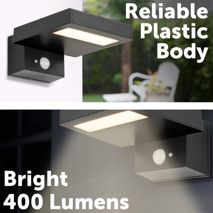 Arlec 400L Premium Solar LED Wall Light With Motion Sensor - solar powered light, motion sensor light, exterior wall light, energy efficient LED