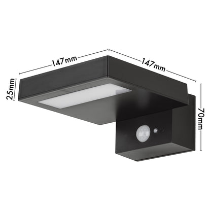 Arlec 400L Premium Solar LED Wall Light With Motion Sensor - solar powered light, motion sensor light, exterior wall light, energy efficient LED