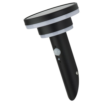 Arlec 400lm 26cm Solar LED Wall Light With Sensor - Black - solar powered light, motion sensor light, exterior wall light, energy efficient LED