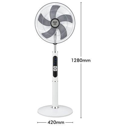 Arlec 40cm White Grid Connect Smart Remote Controlled Pedestal Fan – smart pedestal fan, adjustable pedestal fan, Grid Connect fan
