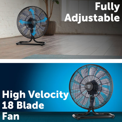 Smart DC floor fan with Wi-Fi control, 6 speeds, 18 blades, Grid Connect app, Google Assistant and Alexa compatible