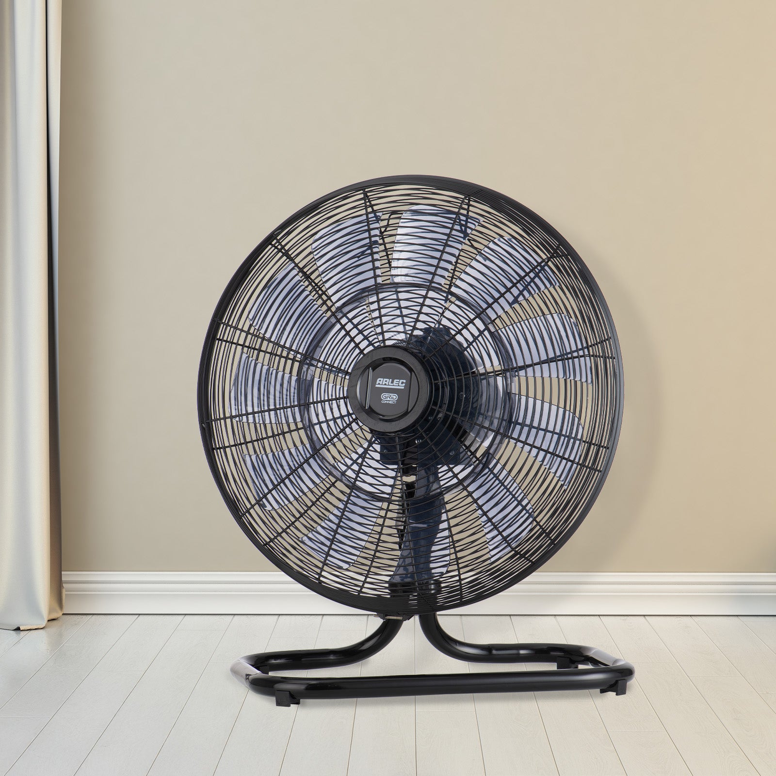 Smart DC floor fan with Wi-Fi control, 6 speeds, 18 blades, Grid Connect app, Google Assistant and Alexa compatible