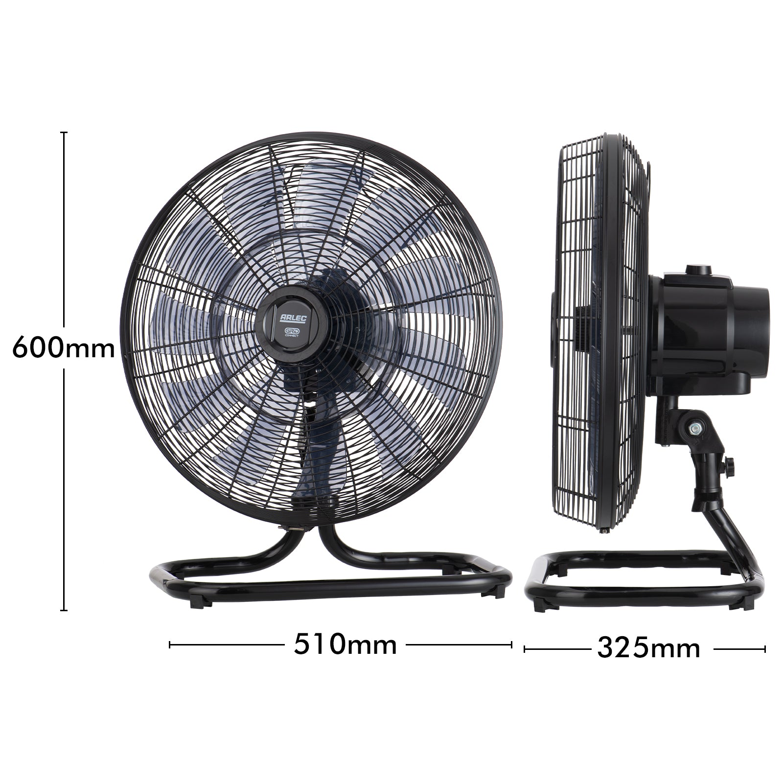 Smart DC floor fan with Wi-Fi control, 6 speeds, 18 blades, Grid Connect app, Google Assistant and Alexa compatible