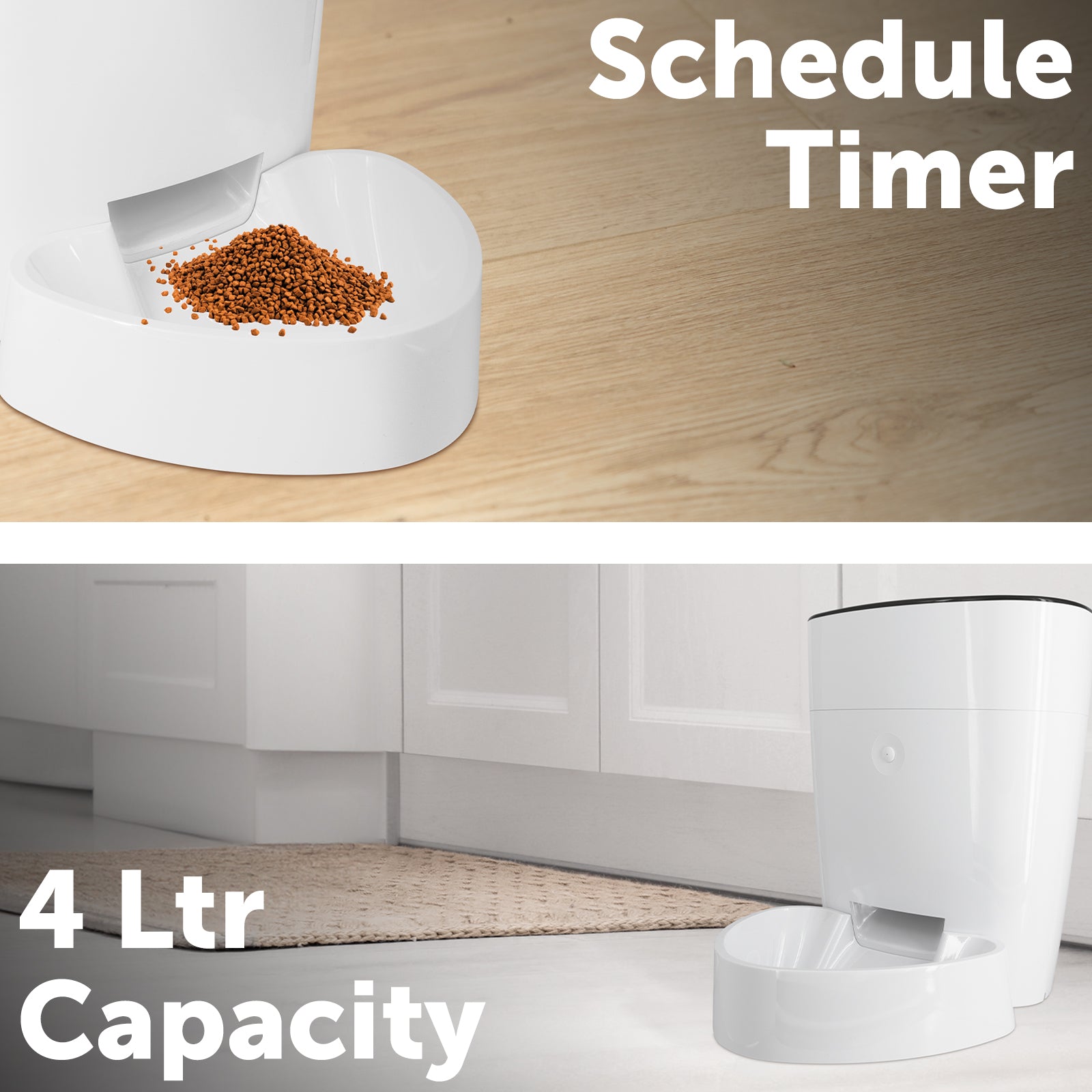 Arlec 4L Automatic Pet Feeder – smart pet feeder, automatic dog feeder, Grid Connect pet food dispenser