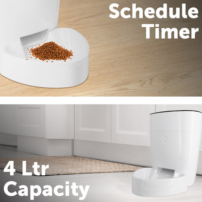 Arlec 4L Automatic Pet Feeder – smart pet feeder, automatic dog feeder, Grid Connect pet food dispenser