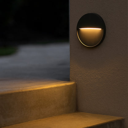 Arlec 4W CCT LED Round Black Exterior Step Light - energy efficient LED, CCT selectable light