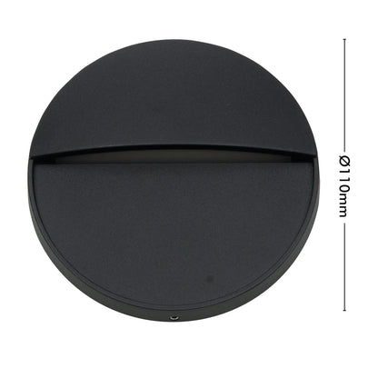 Arlec 4W CCT LED Round Black Exterior Step Light - energy efficient LED, CCT selectable light