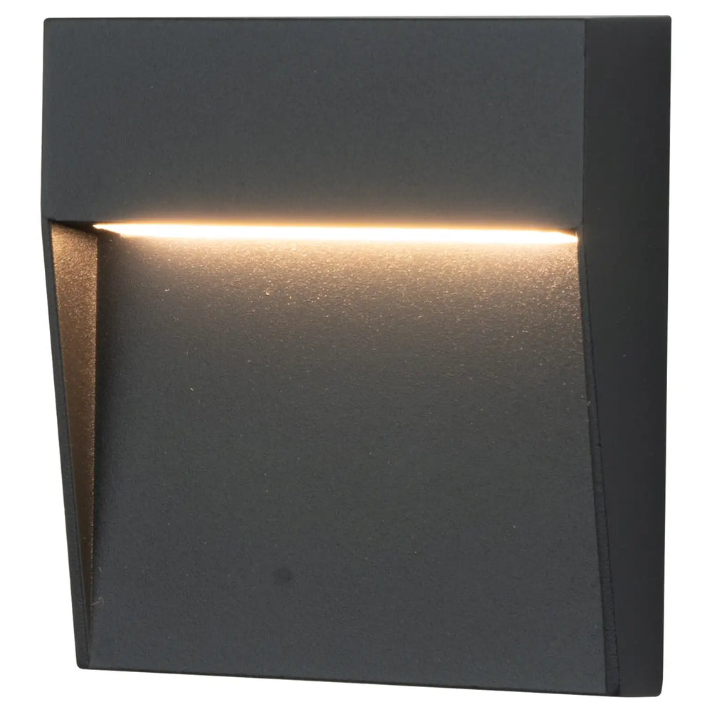 Arlec Black Square CCT LED Exterior Step Light