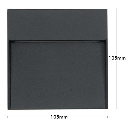 Arlec 4W CCT LED Square Black Exterior Step Light - energy efficient LED, CCT selectable light