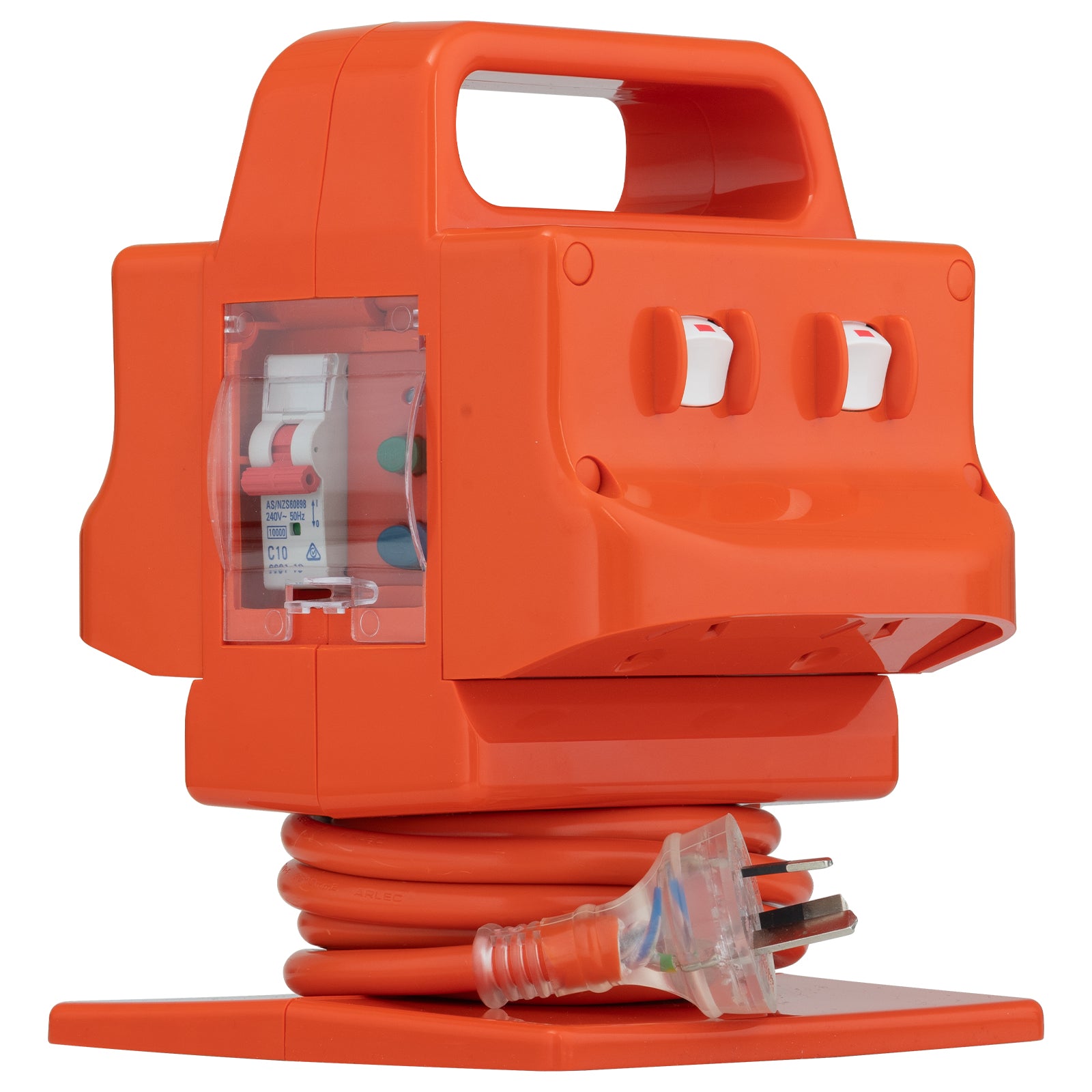 Arlec 4 Outlet Heavy Duty Power Block with FS RCD Safety Switch for job sites