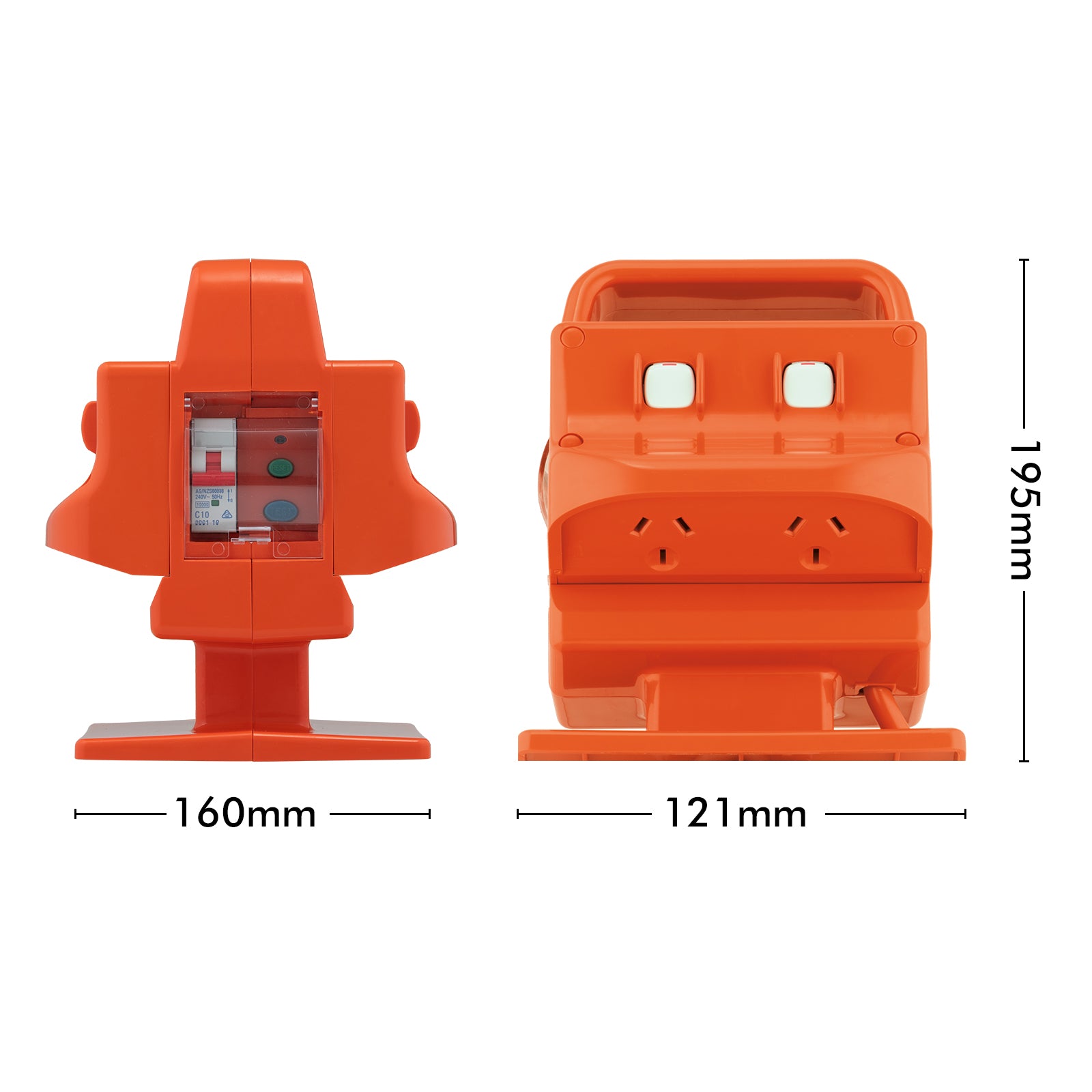 Arlec 4 Outlet Heavy Duty Power Block with FS RCD Safety Switch for job sites
