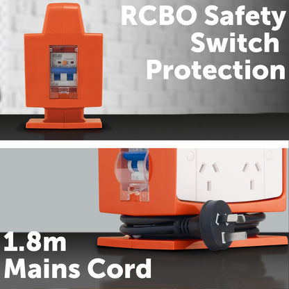 Arlec 4 Outlet Portable Power Block with built-in Safety Switch