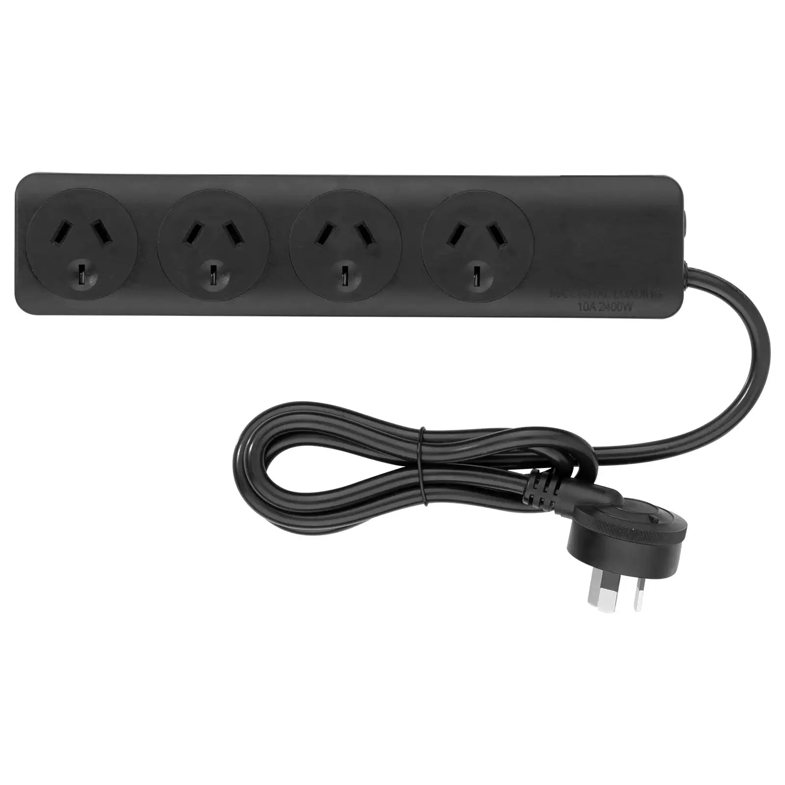 Arlec Black 4-Outlet Overload Protected Powerboard
