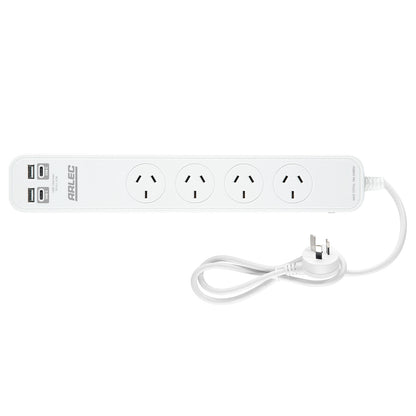 Arlec 4 Outlet Powerboard With USB 2A And 2C Charging Ports - USB charging board, power strip with 4 outlets, fast charge powerboard