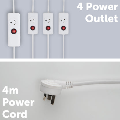 Arlec 4 outlet extension lead 4m – each with individual switches