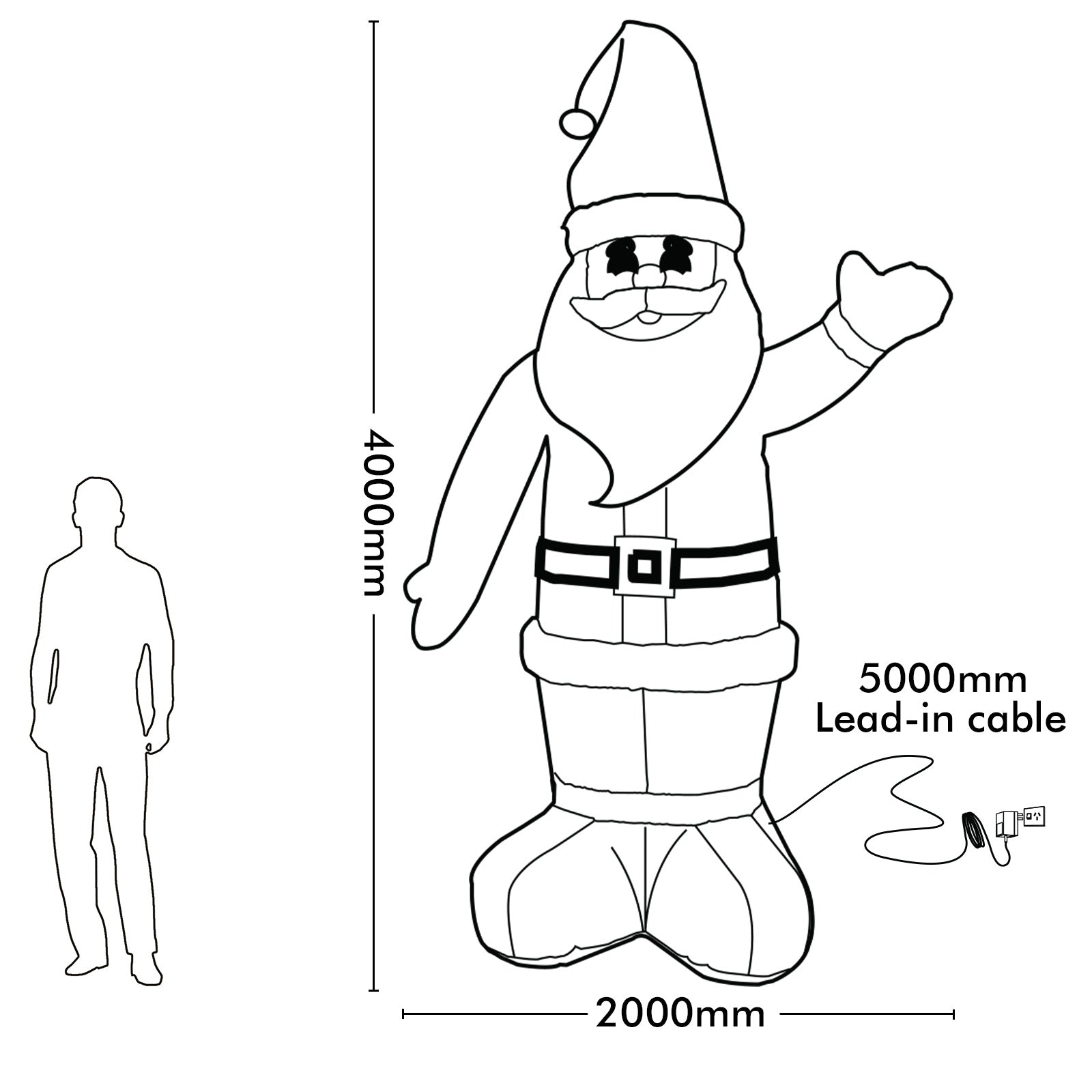 Arlec 4m inflatable greeting Santa – large low voltage LED inflatable for Christmas outdoor display