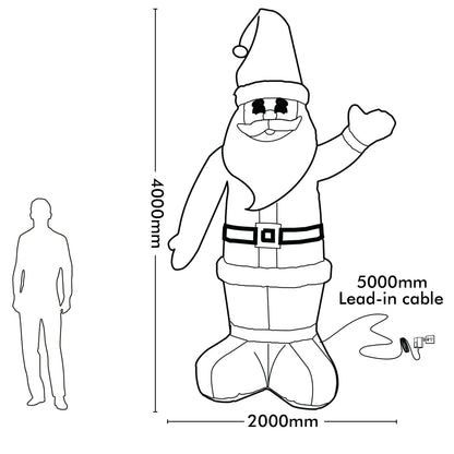 Arlec 4m inflatable greeting Santa – large low voltage LED inflatable for Christmas outdoor display