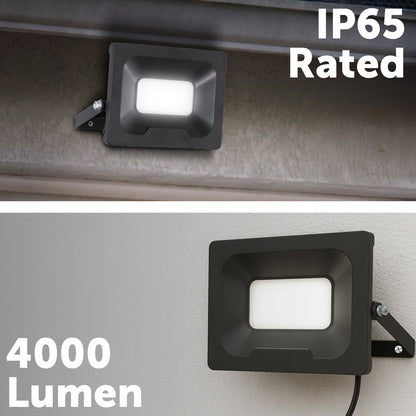 Arlec 50W LED DIY security floodlight – high-power outdoor floodlight with IP65 aluminium housing and 100° beam