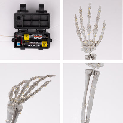 Arlec Halloween skeleton stake lights – 50cm battery operated LED decorations, pack of 2