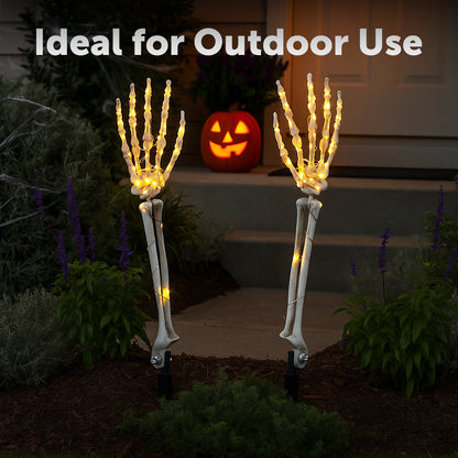 Arlec Halloween skeleton stake lights – 50cm battery operated LED decorations, pack of 2